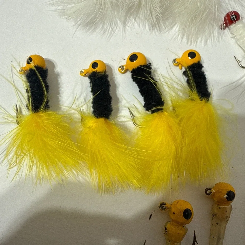 Marabou Jigs Crappie Panfish Bass Walleye Fishing Lure Mixed LOT Eagle Claw Tool